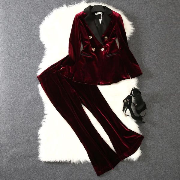autumn velvet two piece set women double breasted blazer jacket and zipper flare pants suit office lady 2 female women's, White
autumn velvet two piece set women double breasted blazer jacket and zipper flare pants suit office lady 2 female women's, White