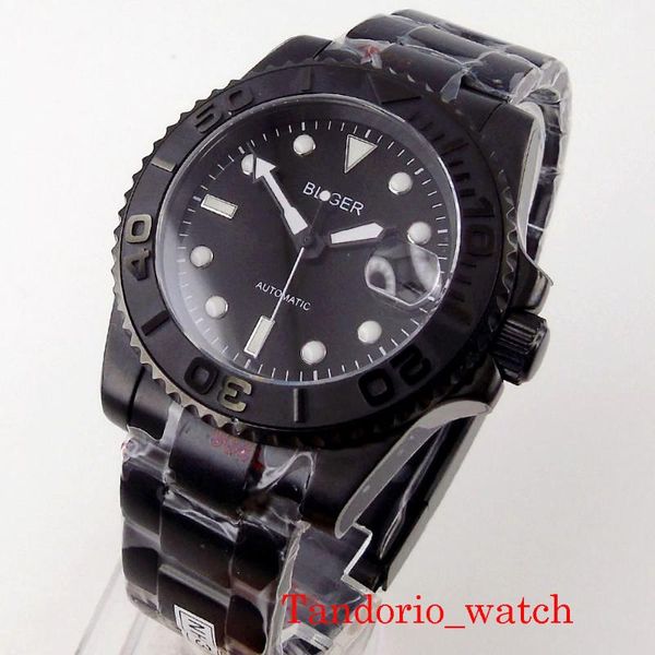 wristwatches 40mm bliger black pvd plated 24 jewels nh35 miyota 8215 sapphire glass green luminous mechanical automatic men watch, Slivery;brown
wristwatches 40mm bliger black pvd plated 24 jewels nh35 miyota 8215 sapphire glass green luminous mechanical automatic men watch, Slivery;brown