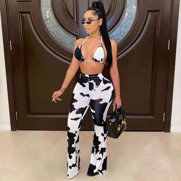 seasons dairy cow print tie dye women two piece set halter bra lace up pants bell high waist lady sexy, White
seasons dairy cow print tie dye women two piece set halter bra lace up pants bell high waist lady sexy, White