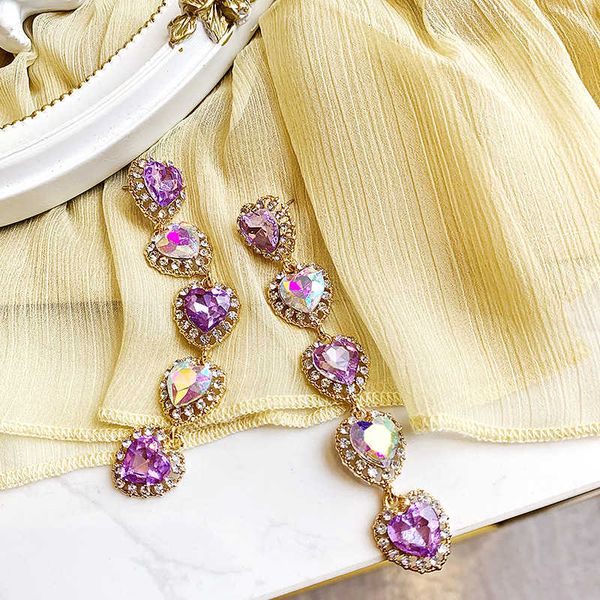 925 silver needle love string amethyst long fashion inlaid diamond nightclub wind net red earrings girl, Golden;silver
925 silver needle love string amethyst long fashion inlaid diamond nightclub wind net red earrings girl, Golden;silver