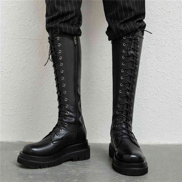 boot genuine leather cross strapped women's high knees boots fashion martin chaussures phenminal shoes come, Black
boot genuine leather cross strapped women's high knees boots fashion martin chaussures phenminal shoes come, Black