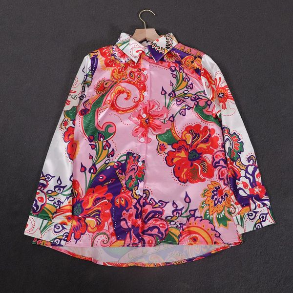 women's blouses & shirts blouse 2021 plus size button up long sleeve printed baggy female oversize shirt fall fashion casual streetwear, White 
women's blouses & shirts blouse 2021 plus size button up long sleeve printed baggy female oversize shirt fall fashion casual streetwear, White