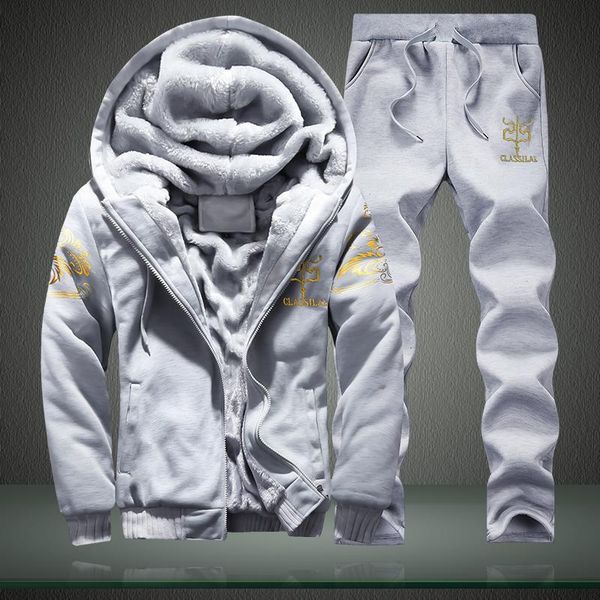 men's tracksuits warm suit sports track and field shirt winter jacket + trousers casual, Gray
men's tracksuits warm suit sports track and field shirt winter jacket + trousers casual, Gray