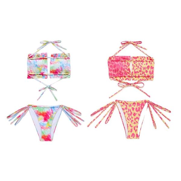 one-piece suits women 2pcs bikini set strapless hollow out bandage swimsuit rainbow tie-dye leopard print side tie bathing suit
one-piece suits women 2pcs bikini set strapless hollow out bandage swimsuit rainbow tie-dye leopard print side tie bathing suit