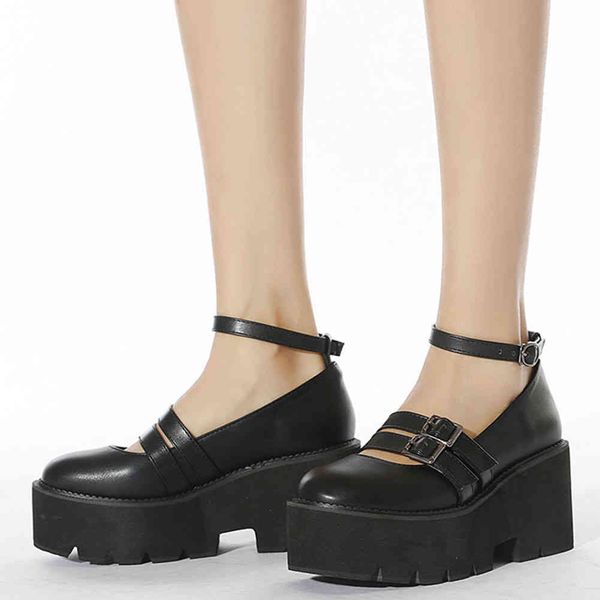 sandals female solid platform buckle round toe shoes women thick bottom classic casual pumps, Black
sandals female solid platform buckle round toe shoes women thick bottom classic casual pumps, Black
