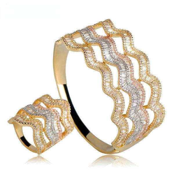 earrings & necklace blucome multilayer zirconia waves shape width bangles ring set for women lady nigerian wedding jewelry sets parure bijou, Silver
earrings & necklace blucome multilayer zirconia waves shape width bangles ring set for women lady nigerian wedding jewelry sets parure bijou, Silver