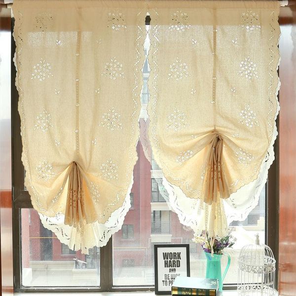 curtain & drapes modern pastoral hollow leaf embroidery semi-shading lifting fan-shaped pull rope tulle for living room kitchen#4
curtain & drapes modern pastoral hollow leaf embroidery semi-shading lifting fan-shaped pull rope tulle for living room kitchen#4