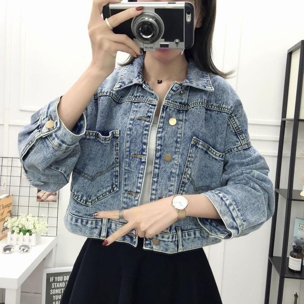 women's jackets denim jacket 2021 spring and autumn short bat sleeve student loose korean version harajuku, Black;brown
women's jackets denim jacket 2021 spring and autumn short bat sleeve student loose korean version harajuku, Black;brown