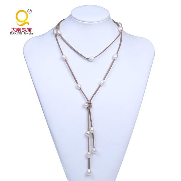 dakingfashion necklaces for women trendy natural real freshwater pearl leather necklace jewelry chains, Silver
dakingfashion necklaces for women trendy natural real freshwater pearl leather necklace jewelry chains, Silver