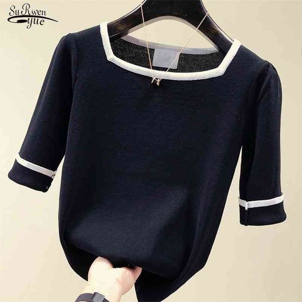summer fashion chic square collar shirt women thin knitted blouse short sleeve pullover femme s woman 13405 210521, White
summer fashion chic square collar shirt women thin knitted blouse short sleeve pullover femme s woman 13405 210521, White