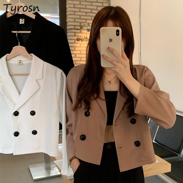 women's suits & blazers women solid office lady double breasted simple femme trendy daily retro all-match ulzzang outwear chic streetwe, White;black
women's suits & blazers women solid office lady double breasted simple femme trendy daily retro all-match ulzzang outwear chic streetwe, White;black
