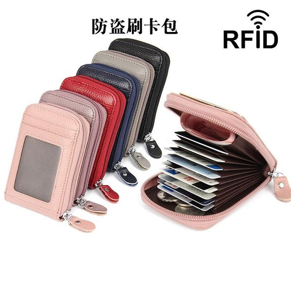 card holders holder zipper wallet leather anti-theft brush id 2021 business pueses coin purses clutch, Brown;gray
card holders holder zipper wallet leather anti-theft brush id 2021 business pueses coin purses clutch, Brown;gray