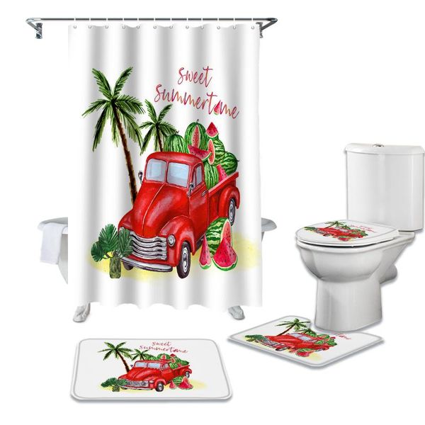 watermelon truck summer palm trees shower curtain sets non-slip rugs toilet lid cover and bath mat waterproof bathroom curtains
watermelon truck summer palm trees shower curtain sets non-slip rugs toilet lid cover and bath mat waterproof bathroom curtains
