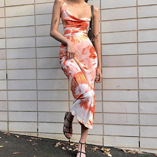summer maxi dress elegant printed spaghetti strap women backless lace up sundress for dating women's swimwear, White;black
summer maxi dress elegant printed spaghetti strap women backless lace up sundress for dating women's swimwear, White;black