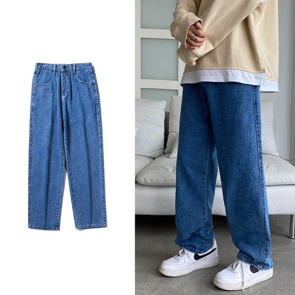 men's jeans men classic baggy solid color korean casual straight loose simple chic male skateboard streetwear youth denim pants, Blue
men's jeans men classic baggy solid color korean casual straight loose simple chic male skateboard streetwear youth denim pants, Blue