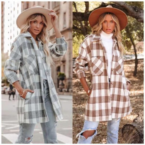women's wool & blends arrival autumn and winter fashion long tag lattice british style office lady plaid coat for women de01, Black
women's wool & blends arrival autumn and winter fashion long tag lattice british style office lady plaid coat for women de01, Black