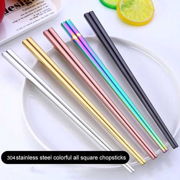 chopsticks 5color stainless steel 1 pair of sticks chinese traditional tableware reusable cutlery
chopsticks 5color stainless steel 1 pair of sticks chinese traditional tableware reusable cutlery