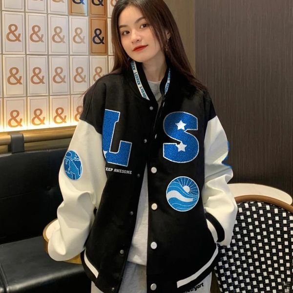 women's jackets 2021 baseball uniform jacket female ins tide brand loose printing couple thin for women coat veste femme, Black;brown
women's jackets 2021 baseball uniform jacket female ins tide brand loose printing couple thin for women coat veste femme, Black;brown