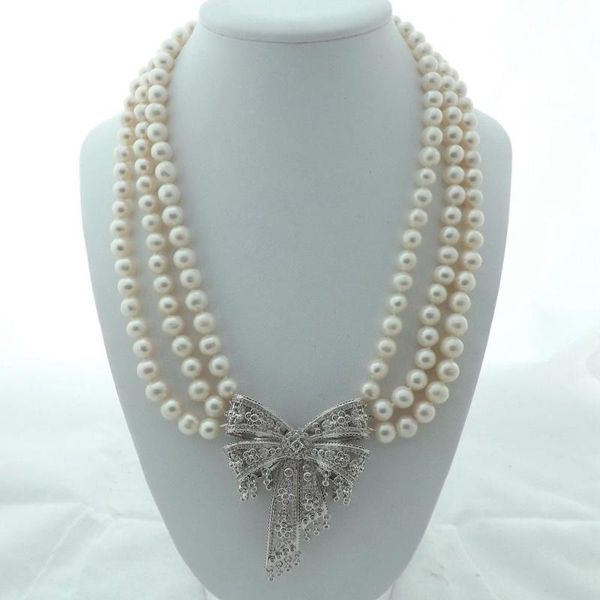 chains hand knotted white 7-8mm freshwater cultured pearl micro inlay zircon accessories pendant sweater necklace long 48-53 cm, Silver
chains hand knotted white 7-8mm freshwater cultured pearl micro inlay zircon accessories pendant sweater necklace long 48-53 cm, Silver