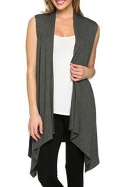 women's blouses & shirts women blouse sleeveless draped open front cardigan vest shirt casual asymmetric hem blusas 3cha, White
women's blouses & shirts women blouse sleeveless draped open front cardigan vest shirt casual asymmetric hem blusas 3cha, White