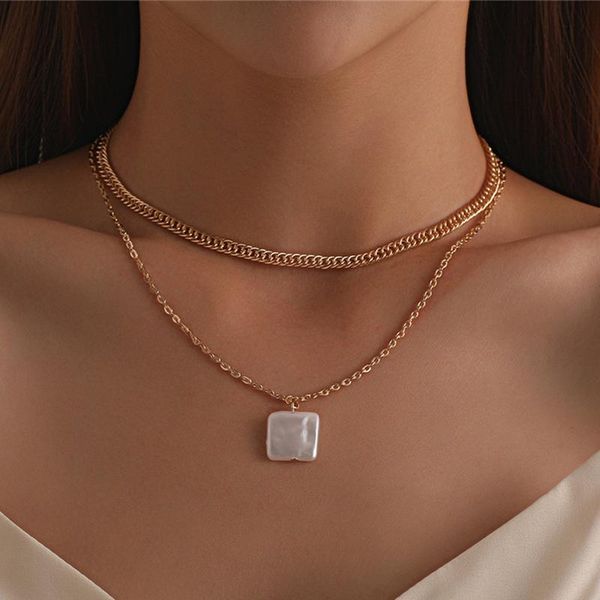 pendant necklaces vintage imitation pearl necklace cute girl gold color layered chain for women kpop geometric choker jewelry, Silver
pendant necklaces vintage imitation pearl necklace cute girl gold color layered chain for women kpop geometric choker jewelry, Silver
