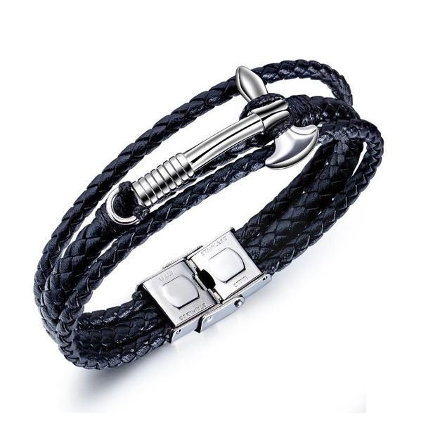 link, chain trendy fashion sporty men axe shape punk stainless steel leather bracelets on hand black selling jewelry
link, chain trendy fashion sporty men axe shape punk stainless steel leather bracelets on hand black selling jewelry