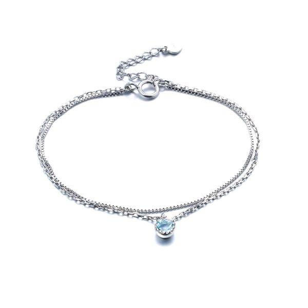 va same s925 sterling silver sky blue z bracelet women's commuter ol multi-layer silver jewelry, Black
va same s925 sterling silver sky blue z bracelet women's commuter ol multi-layer silver jewelry, Black