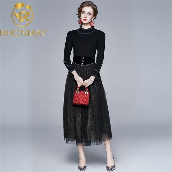 autumn and winter sweater skirt suits retro o-neck pullover knitted mesh skirts sets 210506, White
autumn and winter sweater skirt suits retro o-neck pullover knitted mesh skirts sets 210506, White