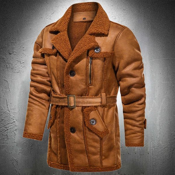 winter jacket men vintage suede leather jacket long overcoat men fur lined warm trench coat lapel slim belt fashion clothing 211009, Black
winter jacket men vintage suede leather jacket long overcoat men fur lined warm trench coat lapel slim belt fashion clothing 211009, Black