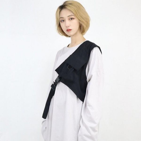 women's vests solid black vest outwear detachable saddle for men women fashion punk tactics clothes wholesale european, Black;white
women's vests solid black vest outwear detachable saddle for men women fashion punk tactics clothes wholesale european, Black;white