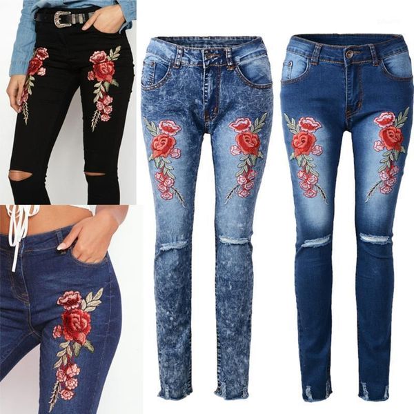 fashion women ladies fit stretch ripped embroidered skinny high waisted denim pants jeans women's, Blue
fashion women ladies fit stretch ripped embroidered skinny high waisted denim pants jeans women's, Blue