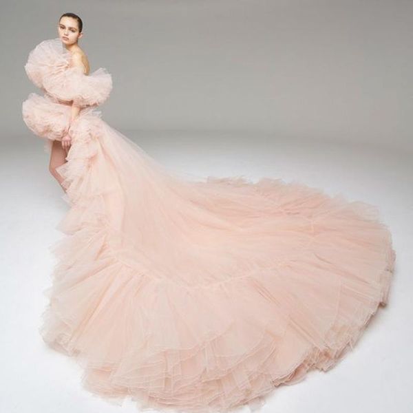 casual dresses fashion peach pink high low tulle women formal event party with detachable train ruffles prom gowns, Black;gray
casual dresses fashion peach pink high low tulle women formal event party with detachable train ruffles prom gowns, Black;gray