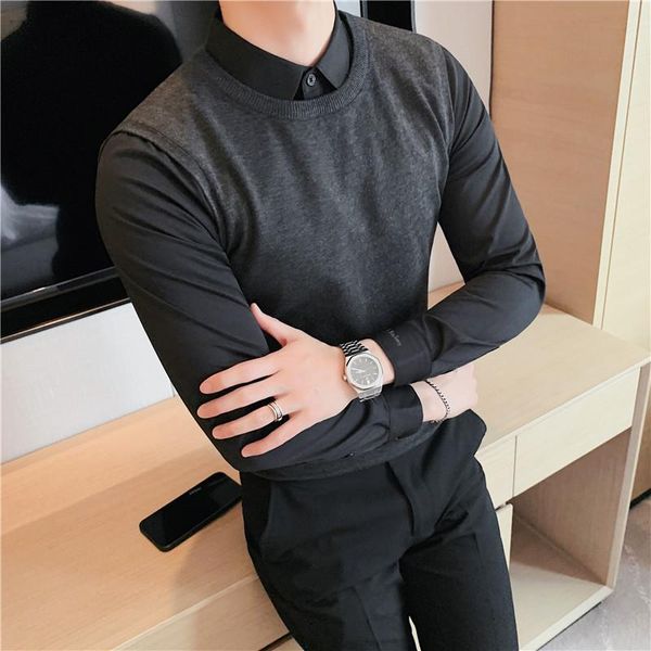 men's sweaters plus size 4xl autumn winter fake-2pieces shirt spliced vest pullovers for men clothing 2022 slim fit casual pull homme, White;black
men's sweaters plus size 4xl autumn winter fake-2pieces shirt spliced vest pullovers for men clothing 2022 slim fit casual pull homme, White;black
