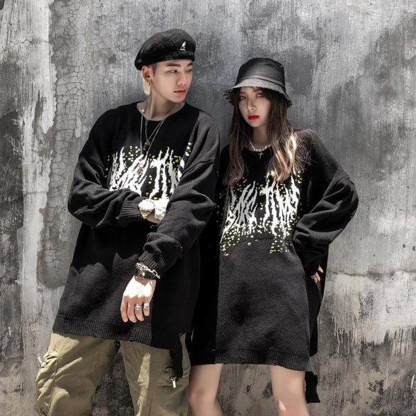men's sweaters hip hop punk oversized harajuku men clothing streetwear mens couple clothes sweater fashion, White;black
men's sweaters hip hop punk oversized harajuku men clothing streetwear mens couple clothes sweater fashion, White;black