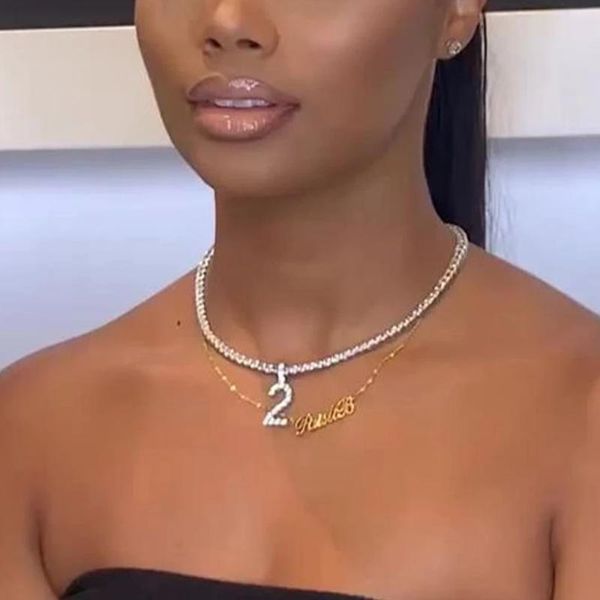 chokers luxury rhinestone 1-9 lucky angel number pendant necklace hip-hop choker jewelry for women crystal tennis chain collar, Golden;silver
chokers luxury rhinestone 1-9 lucky angel number pendant necklace hip-hop choker jewelry for women crystal tennis chain collar, Golden;silver