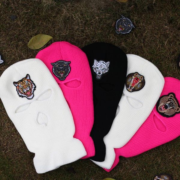 berets replaceable animal embroidery three-hole balaclava knit hat army tactical winter ski riding mask prom party warm, Blue;gray
berets replaceable animal embroidery three-hole balaclava knit hat army tactical winter ski riding mask prom party warm, Blue;gray