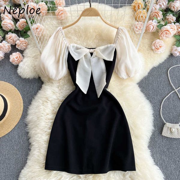 neploe french temperament black dress women high waist hip a line slim vestidos square collar short sleeve bow robe summer 2021 c0607, Black;gray
neploe french temperament black dress women high waist hip a line slim vestidos square collar short sleeve bow robe summer 2021 c0607, Black;gray