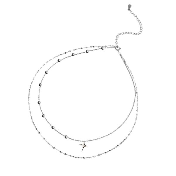 boutique jewelry for women sparkling double necklace female niche design feeling collarbone chain new wind, Silver
boutique jewelry for women sparkling double necklace female niche design feeling collarbone chain new wind, Silver