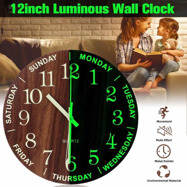 wall clocks 12 inch luminous clock non ticking silent night glow in the dark quartz mdf horologe watch timer home decor
wall clocks 12 inch luminous clock non ticking silent night glow in the dark quartz mdf horologe watch timer home decor