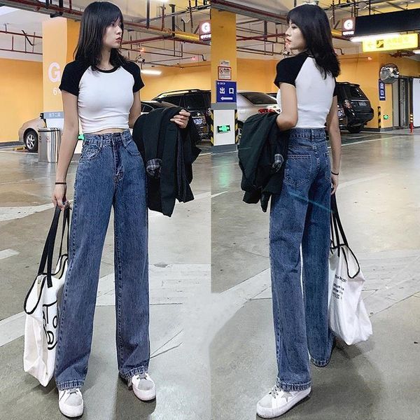 women's jeans woman pants women straight loose high waist pantalones vaqueros mujer, Blue
women's jeans woman pants women straight loose high waist pantalones vaqueros mujer, Blue