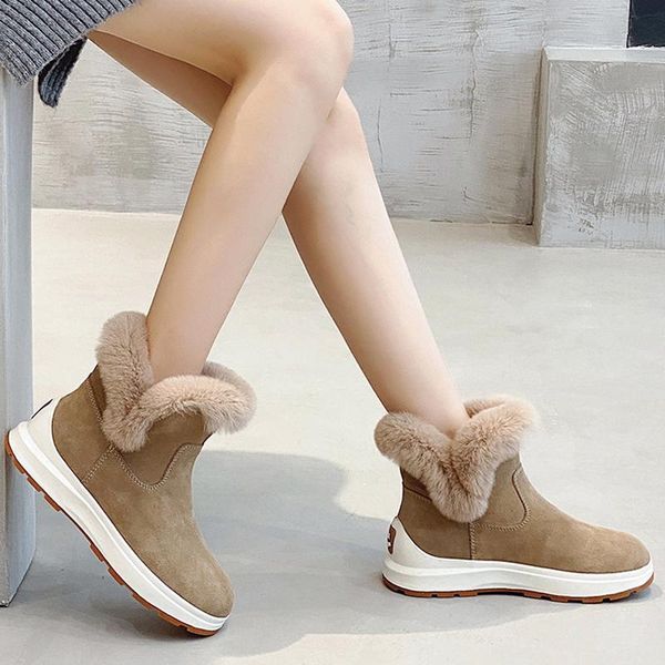 boots 2021 cow suede snow women winter fur fluffy ankle female genuine leather chunky cotton shoes fuzzy booties, Black
boots 2021 cow suede snow women winter fur fluffy ankle female genuine leather chunky cotton shoes fuzzy booties, Black