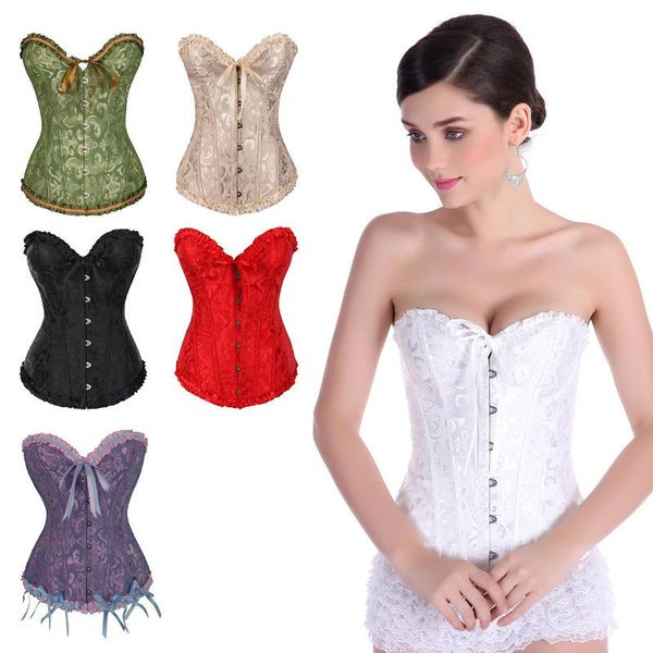 women's shapers overbust corset lace plus size back tie floral women bustier lingerie brocade fashion shaperwear, Black;white
women's shapers overbust corset lace plus size back tie floral women bustier lingerie brocade fashion shaperwear, Black;white