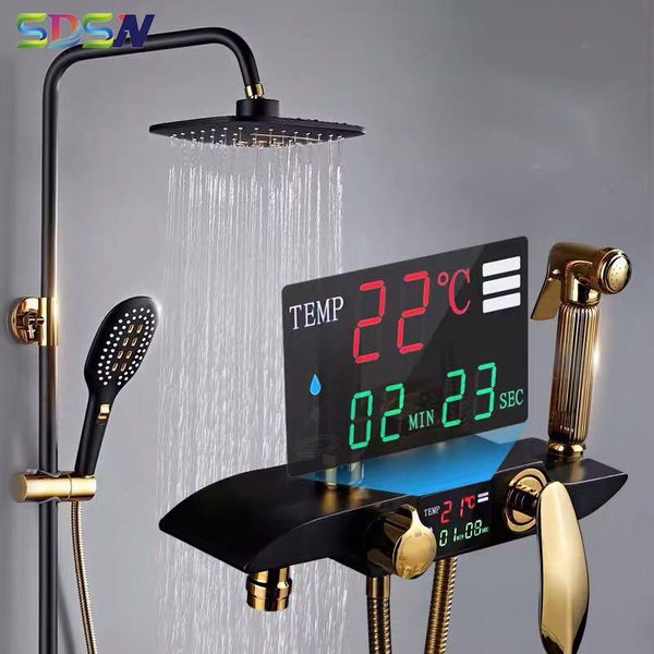 digital shower set sdsn white gold bathroom system temperature display thermostatic faucet sets
digital shower set sdsn white gold bathroom system temperature display thermostatic faucet sets