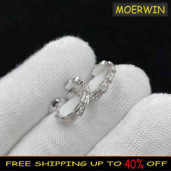 the sterling silver color snake bone with shiny zircon earrings suitable for women's luxury brand jewelry, Golden
the sterling silver color snake bone with shiny zircon earrings suitable for women's luxury brand jewelry, Golden