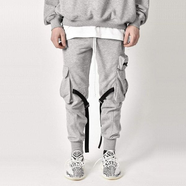 men's pants men fashion drawstring multi pockets straps ankle tied cargo long trousers, Black
men's pants men fashion drawstring multi pockets straps ankle tied cargo long trousers, Black
