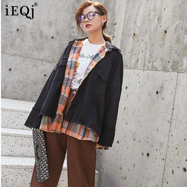 women's jackets ieqj loose design plaid stitching casual fake two short jacket lapel long sleeve women coat fashion tide spring autumn, Black;brown
women's jackets ieqj loose design plaid stitching casual fake two short jacket lapel long sleeve women coat fashion tide spring autumn, Black;brown