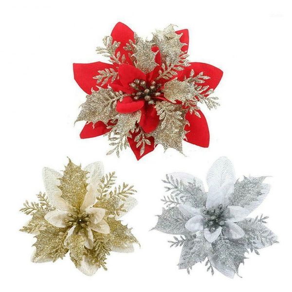 decorative flowers & wreaths 10pcs/set christmas artifical glitter xmas tree ornaments pendant fake flower navidad year decorations home par
decorative flowers & wreaths 10pcs/set christmas artifical glitter xmas tree ornaments pendant fake flower navidad year decorations home par