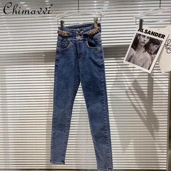 chimavvi 2021 spring streetwear blue jeans for women waist side king metal chain slim elastic pencil pants trousers women's
chimavvi 2021 spring streetwear blue jeans for women waist side king metal chain slim elastic pencil pants trousers women's