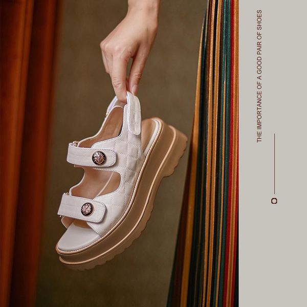 women sandals genuine leather summer shoes plus size 22-26cm buckle strap fashion ladies high heels daily footwear dress, Black
women sandals genuine leather summer shoes plus size 22-26cm buckle strap fashion ladies high heels daily footwear dress, Black