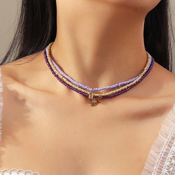 chains fashion boho beads choker necklaces womens bohemian neck chain candy color alloy star moon pendant necklace jewelry for girls, Silver
chains fashion boho beads choker necklaces womens bohemian neck chain candy color alloy star moon pendant necklace jewelry for girls, Silver